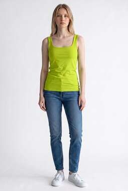 Lizette Collection Square Neck Tank Top Lime Green Size S NWT